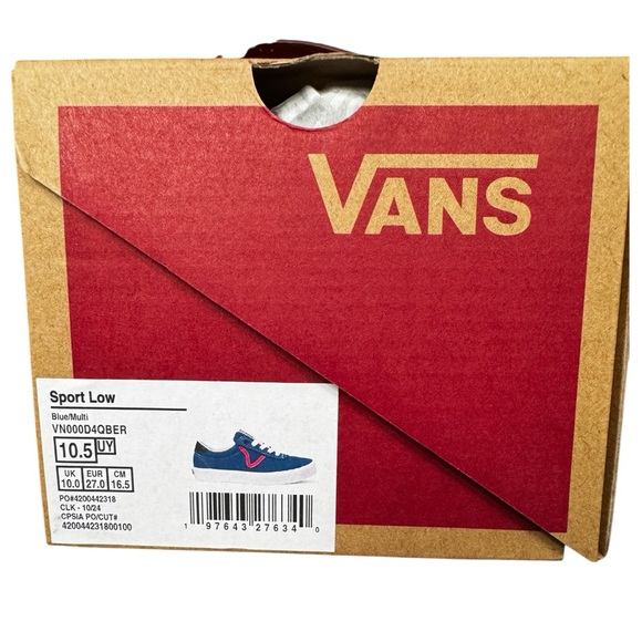 Kids Sport Low Skate Shoes Blue Multi Lace-Up Sneakers Little Boys 10.5 New - Picture 7 of 8